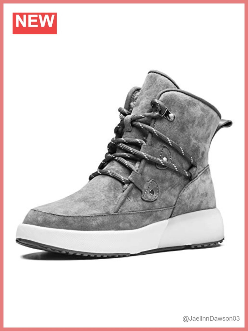Shearling Sheepskin Suede Snow Boots Merino Wool Lined Fur Lace-Up Winter Ankle